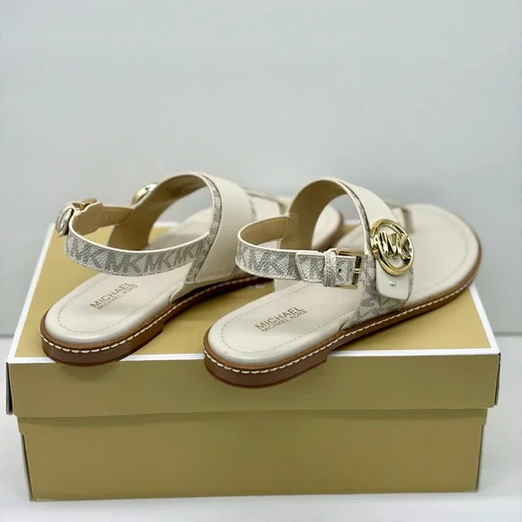 Michael Kors Women's White and Gold Sandals - Picture 7 of 9